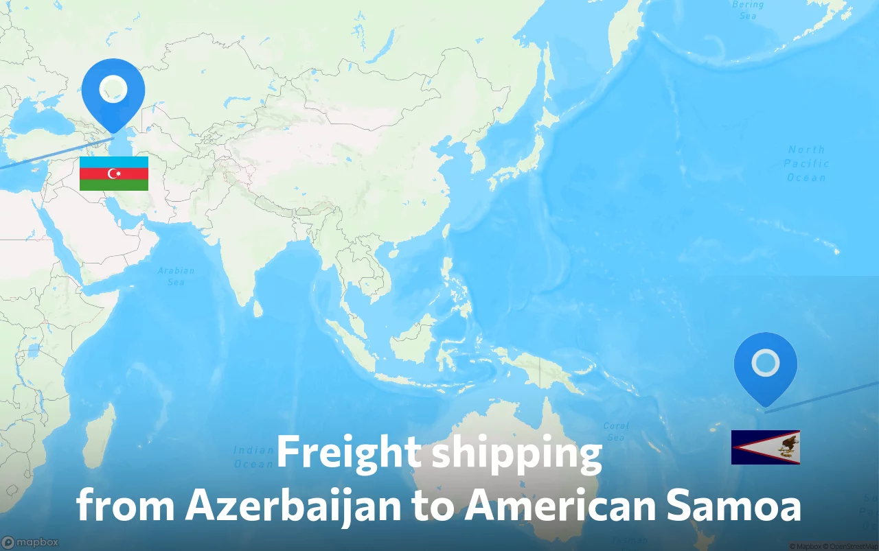 Shipping route from Azerbaijan to American Samoa
