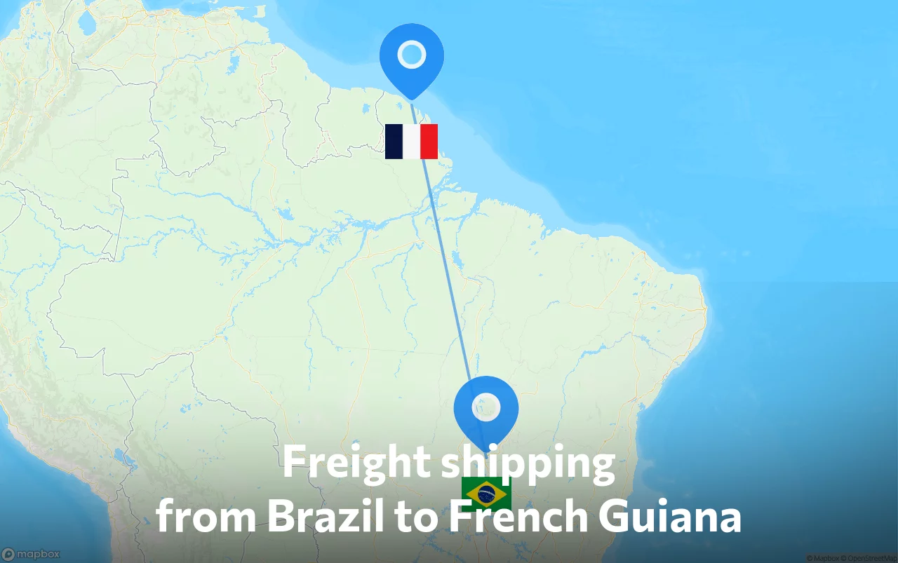 Shipping route from Brazil to French Guiana