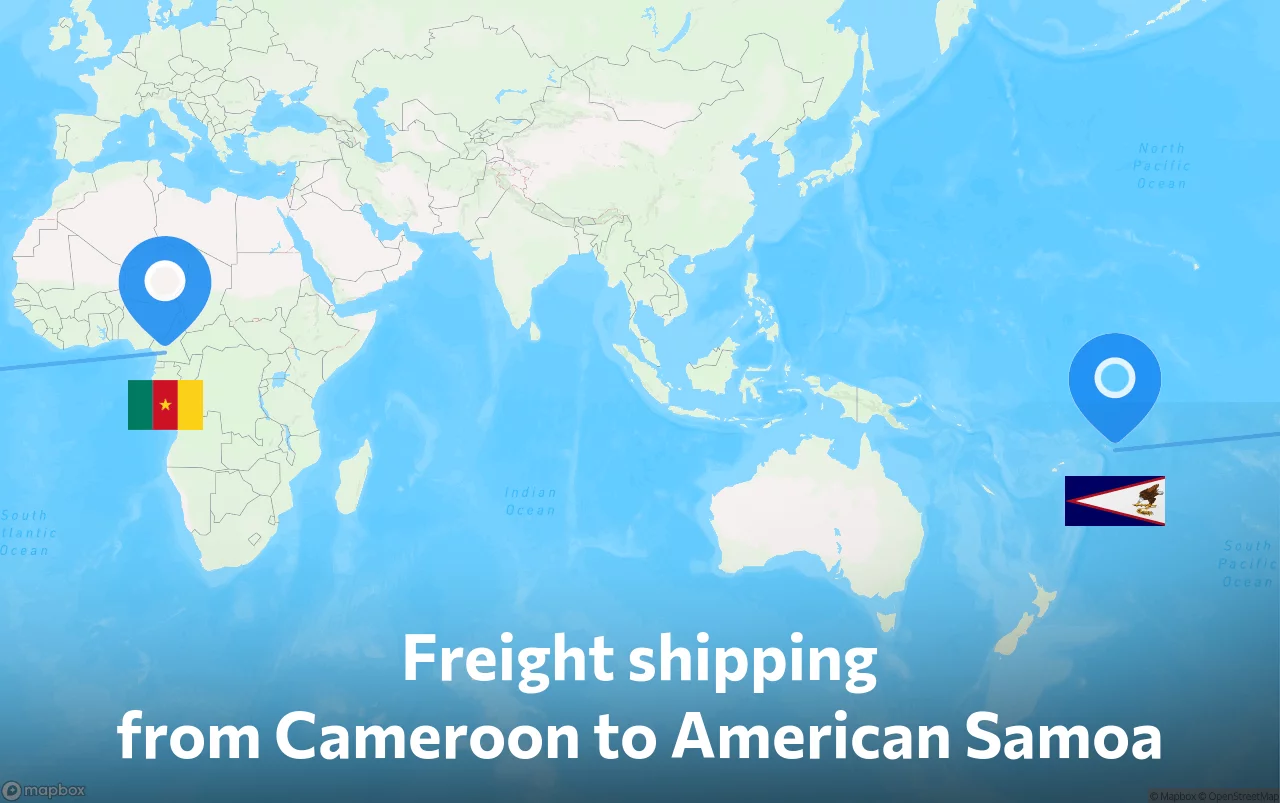 Shipping route from Cameroon to American Samoa
