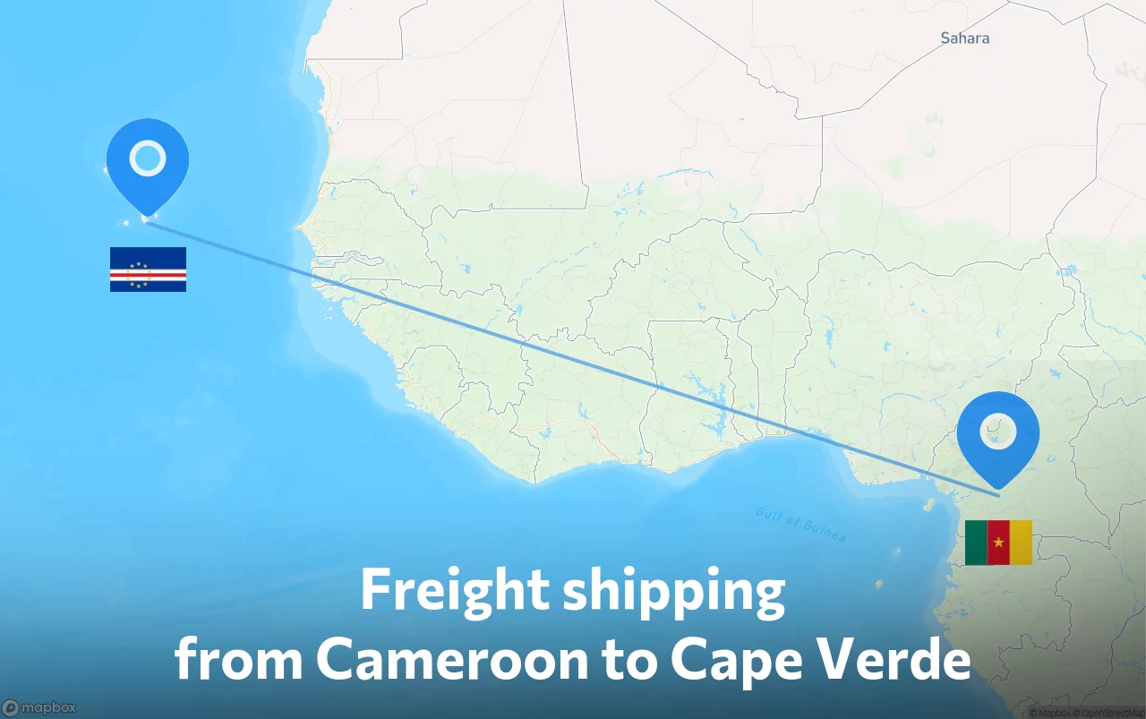 Shipping route from Cameroon to Cape Verde