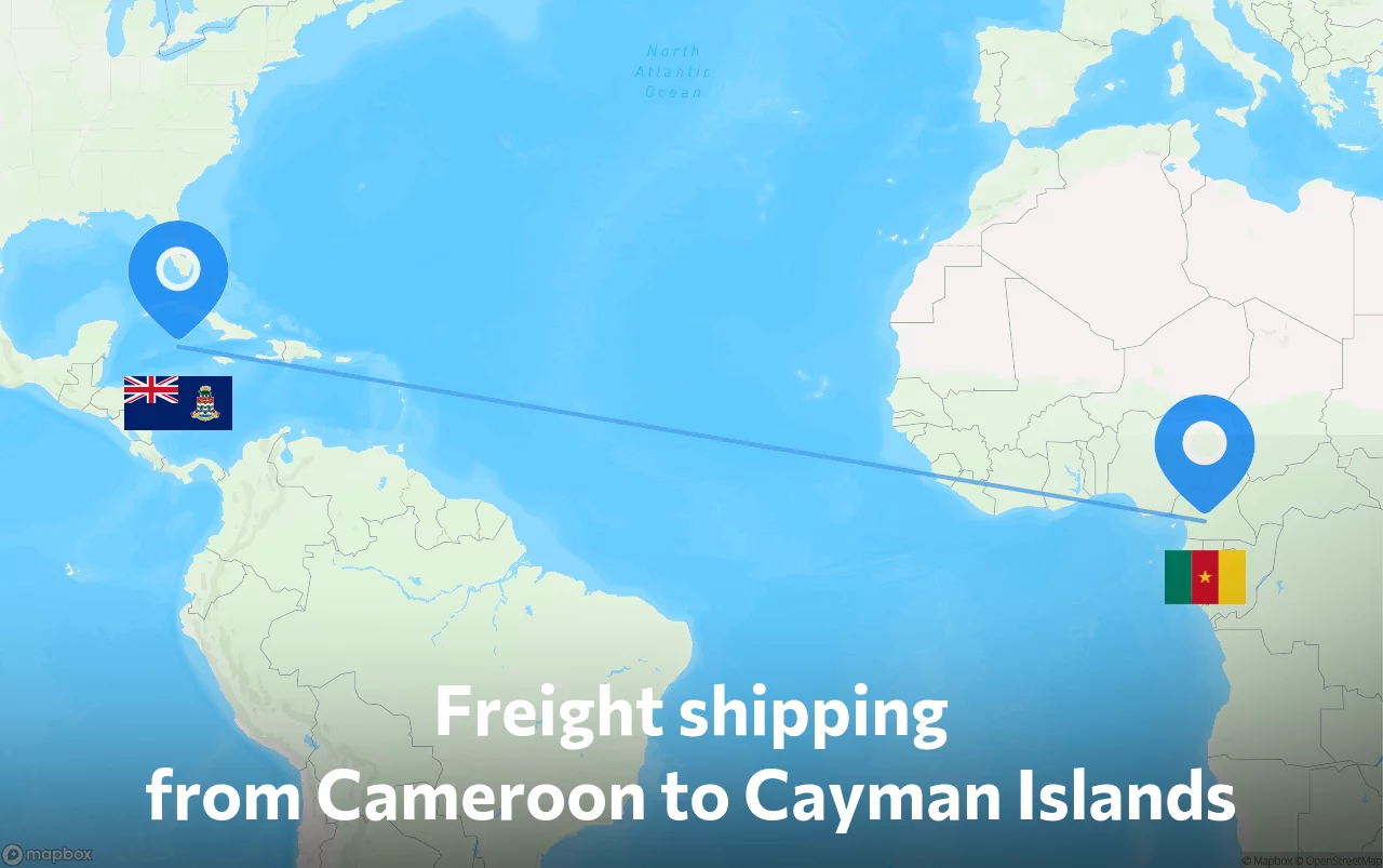Shipping route from Cameroon to Cayman Islands