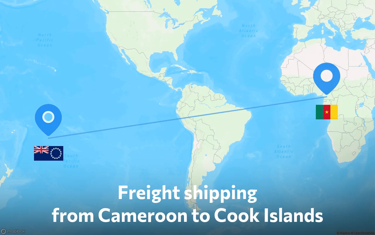 Shipping route from Cameroon to Cook Islands