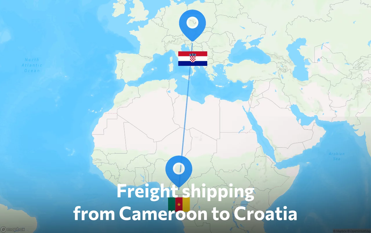 Shipping route from Cameroon to Croatia