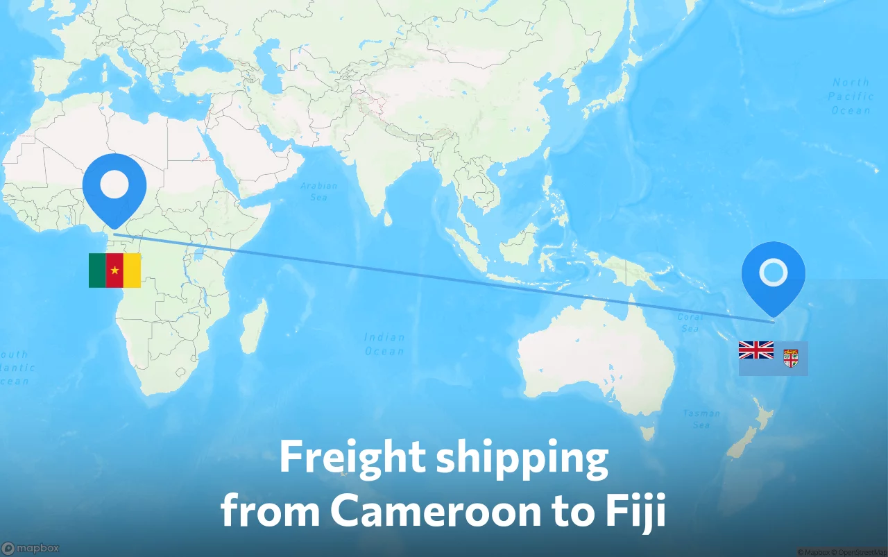 Shipping route from Cameroon to Fiji