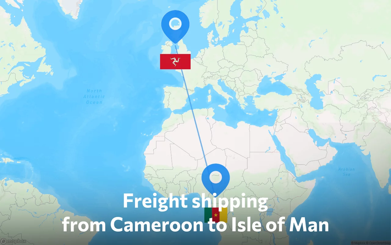 Shipping route from Cameroon to Isle of Man