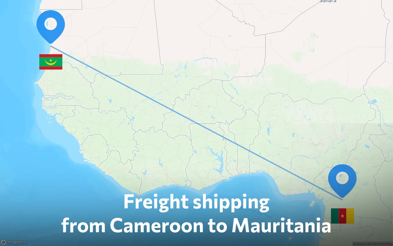 Shipping route from Cameroon to Mauritania