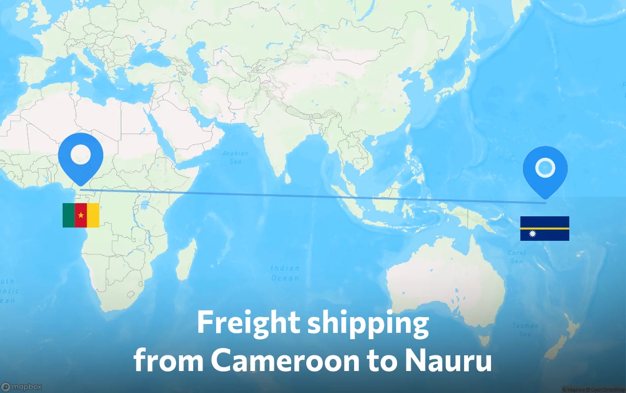Shipping route from Cameroon to Nauru