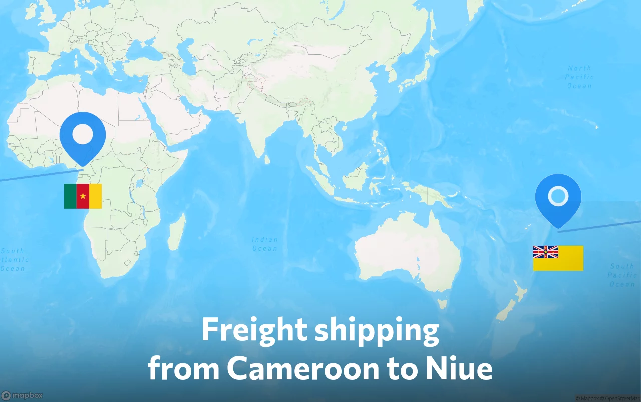 Shipping route from Cameroon to Niue