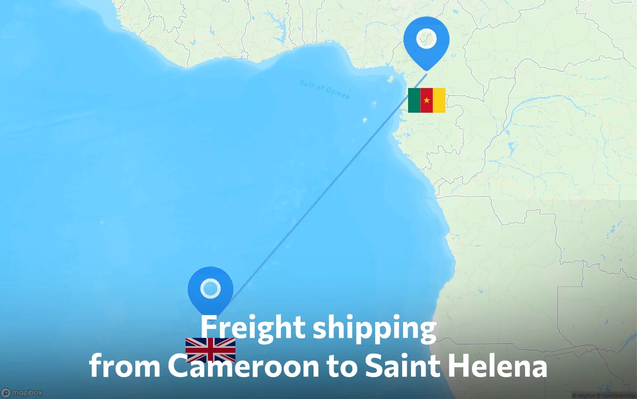 Shipping route from Cameroon to Saint Helena