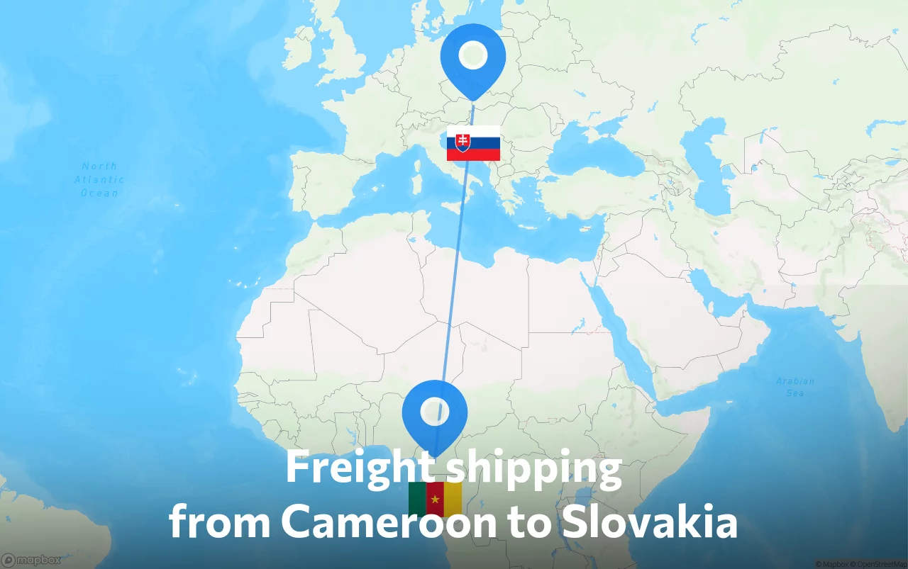 Shipping route from Cameroon to Slovakia