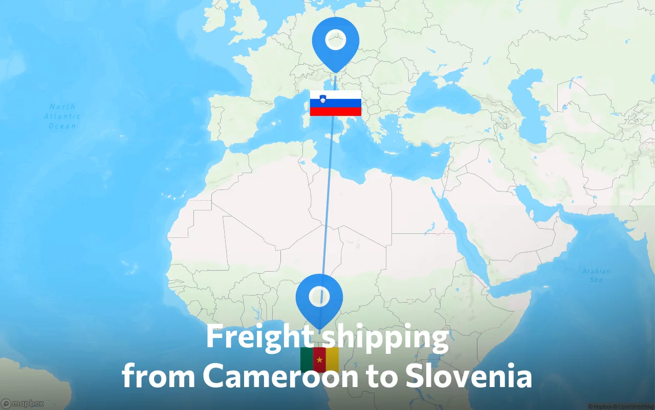 Shipping route from Cameroon to Slovenia