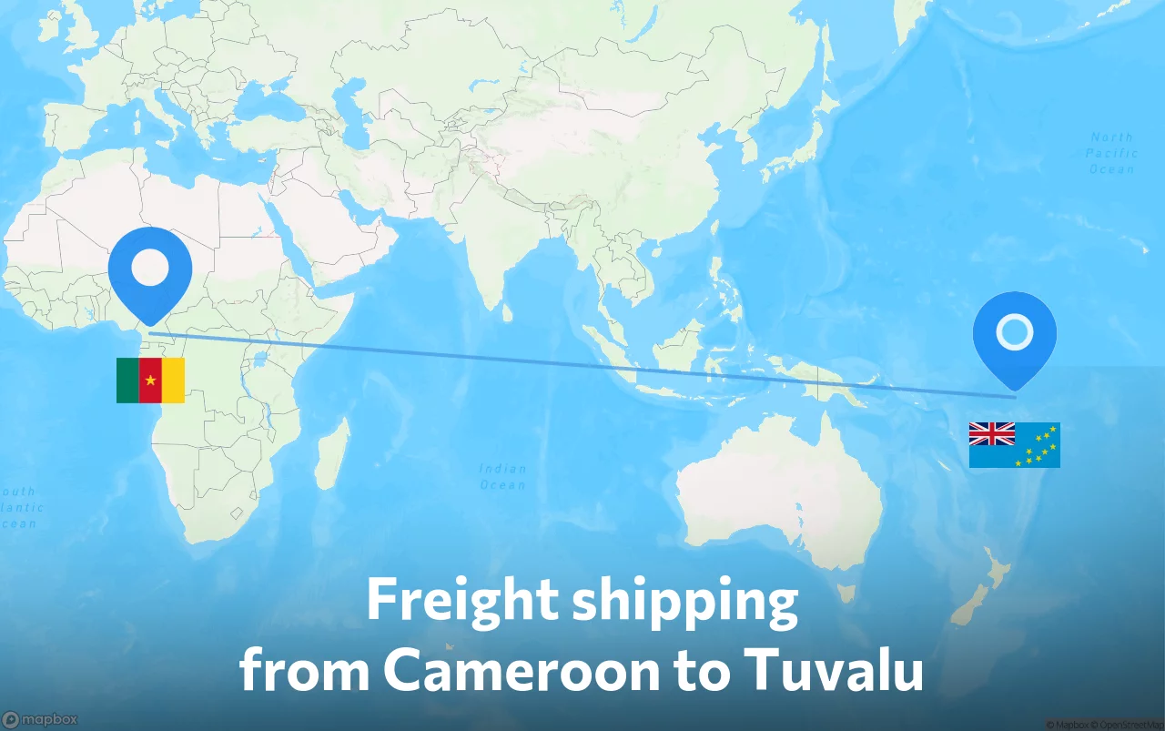 Shipping route from Cameroon to Tuvalu