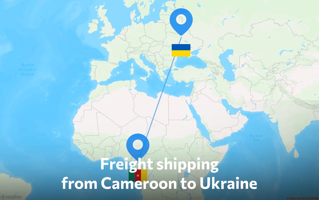 Shipping route from Cameroon to Ukraine