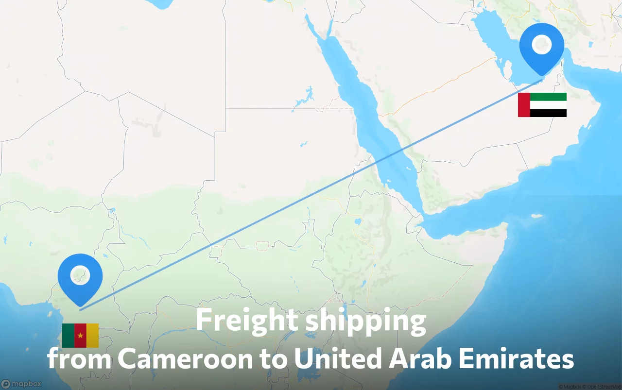 Shipping route from Cameroon to United Arab Emirates