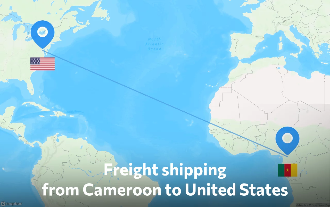 Shipping route from Cameroon to United States