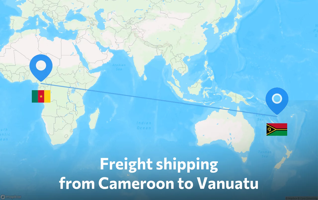Shipping route from Cameroon to Vanuatu