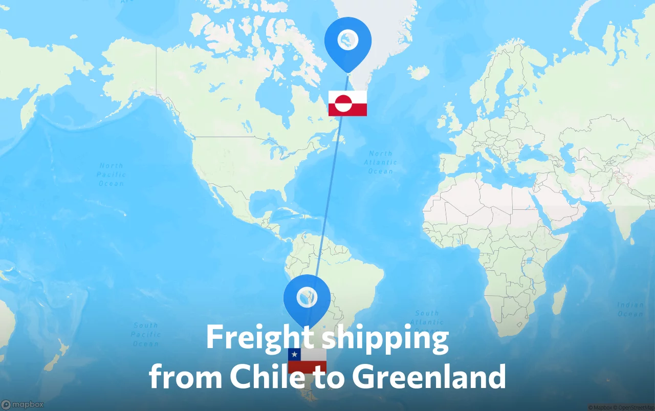 Shipping route from Chile to Greenland