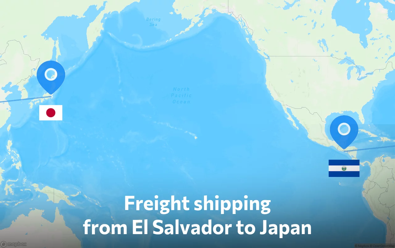 Shipping route from El Salvador to Japan