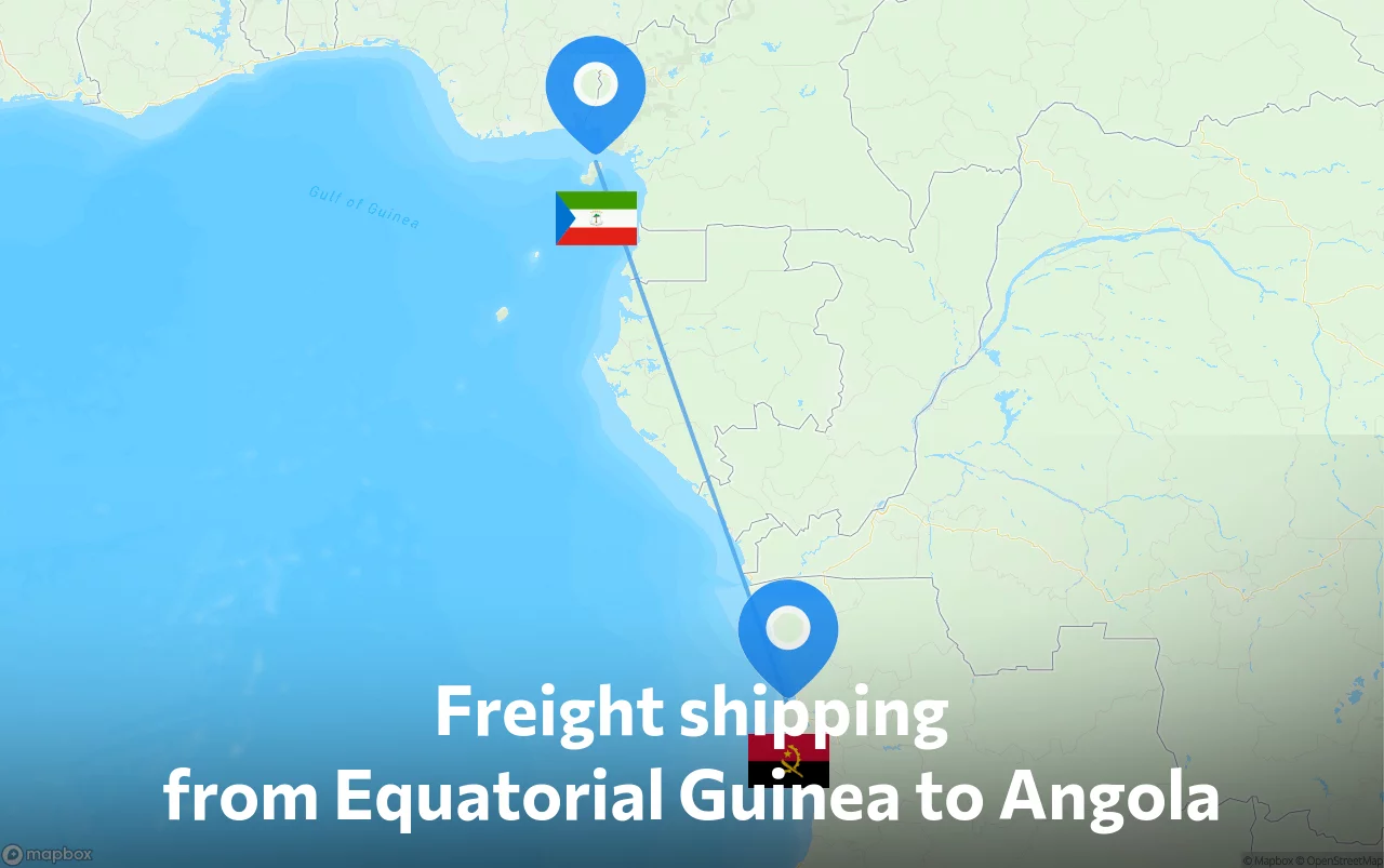 Shipping route from Equatorial Guinea to Angola
