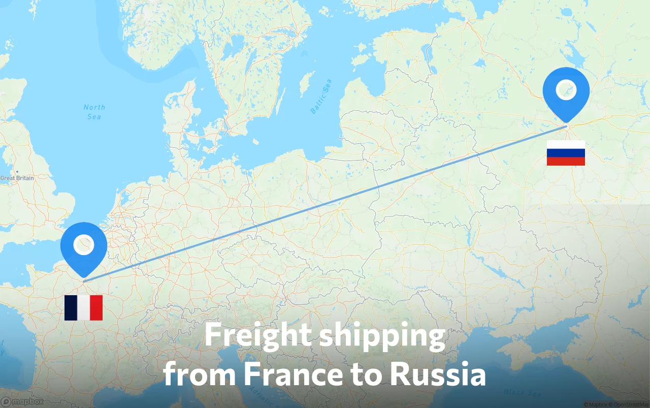 Shipping route from France to Russia