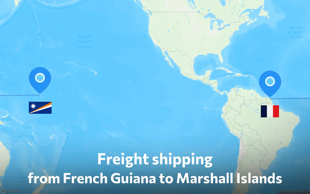 Shipping route from French Guiana to Marshall Islands