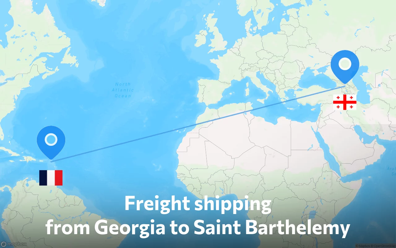 Shipping route from Georgia to Saint Barthelemy