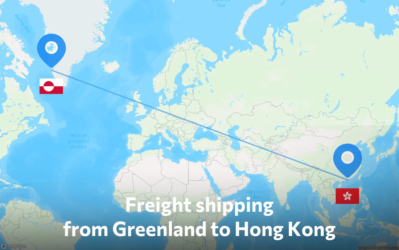 Shipping route from Greenland to Hong Kong