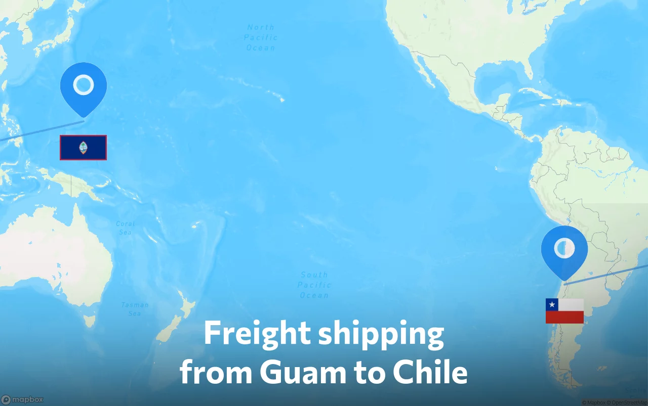 Shipping route from Guam to Chile