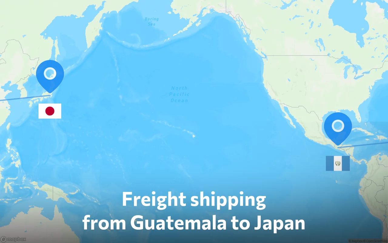 Shipping route from Guatemala to Japan