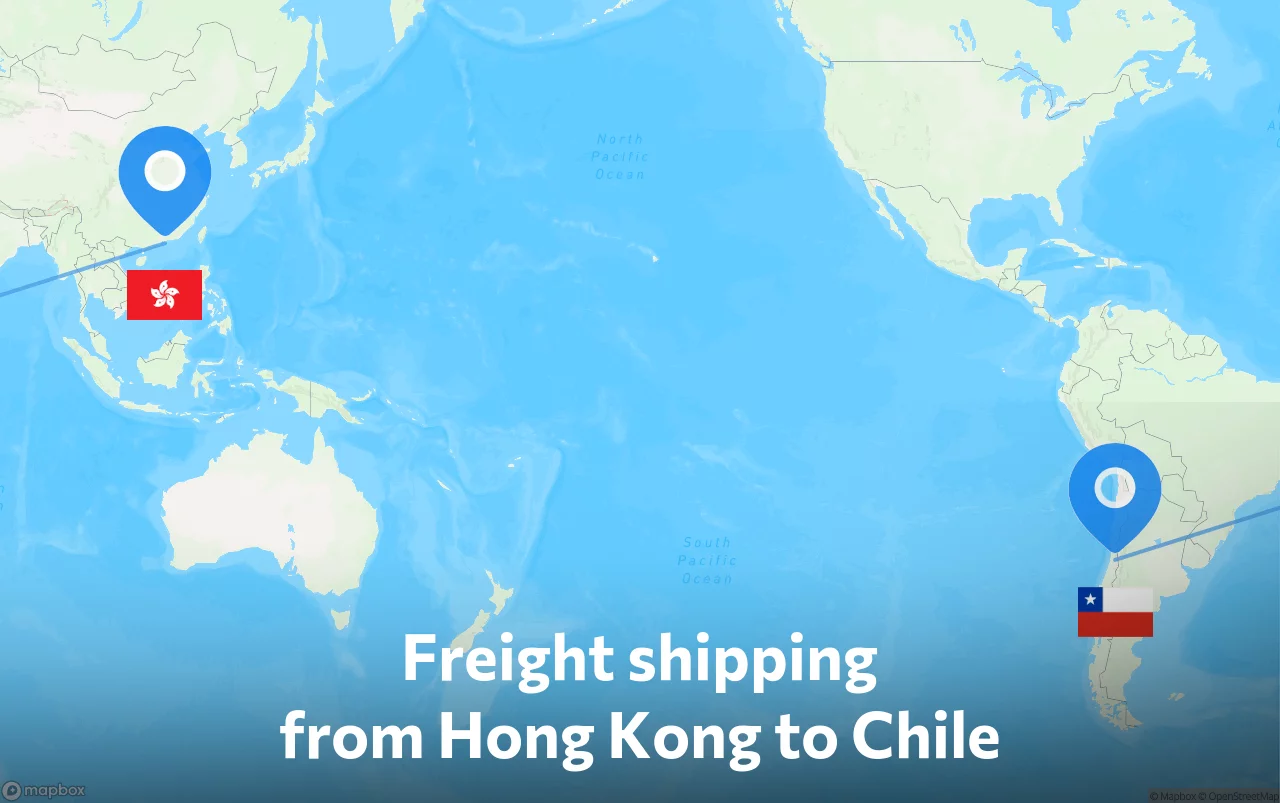 Shipping route from Hong Kong to Chile