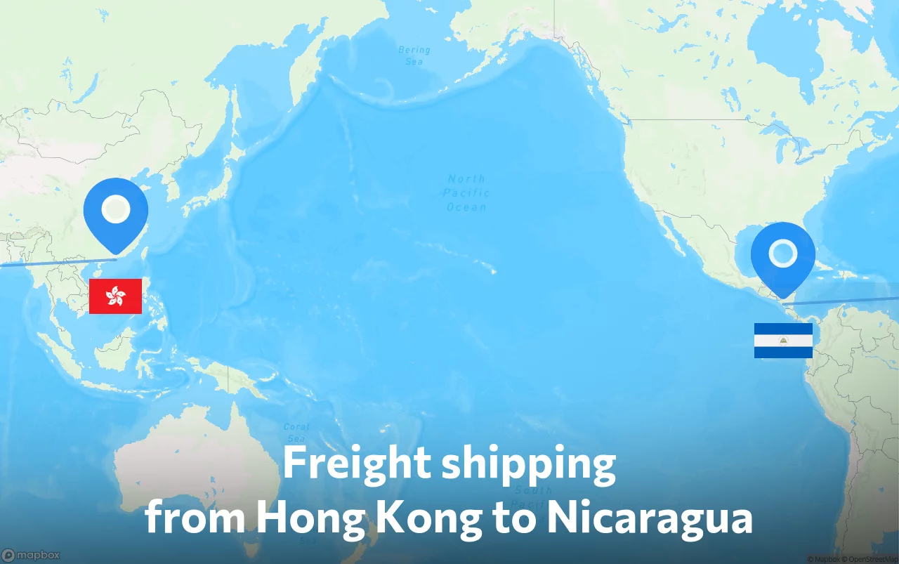 Shipping route from Hong Kong to Nicaragua