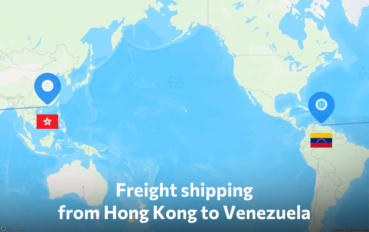 Shipping route from Hong Kong to Venezuela