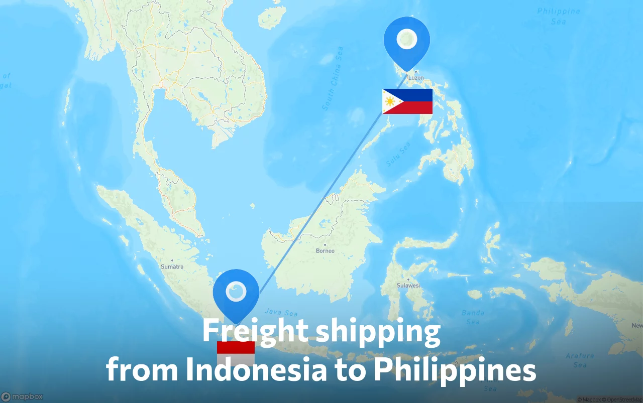 Shipping route from Indonesia to Philippines