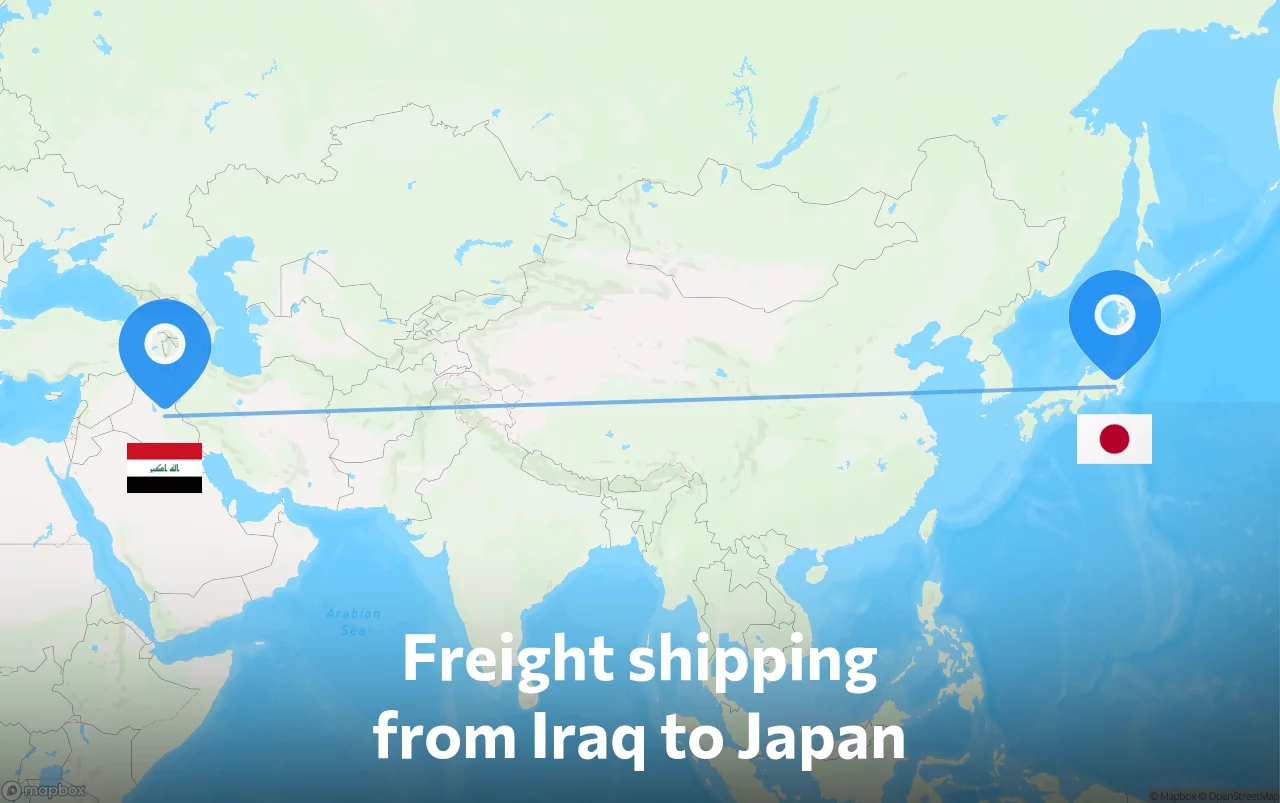 Shipping route from Iraq to Japan