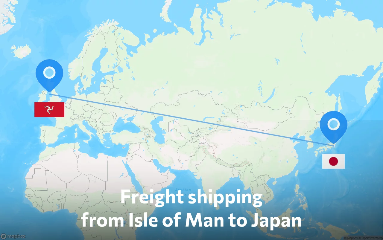 Shipping route from Isle of Man to Japan