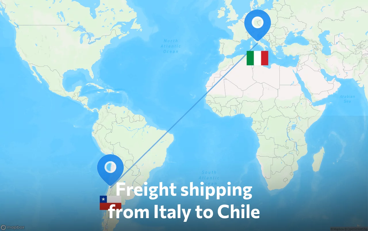 Shipping route from Italy to Chile