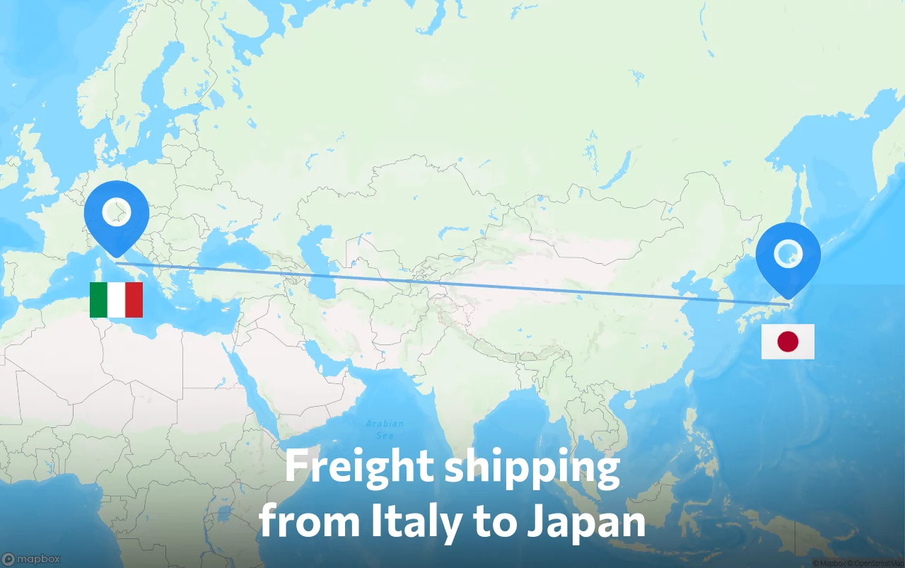Shipping route from Italy to Japan