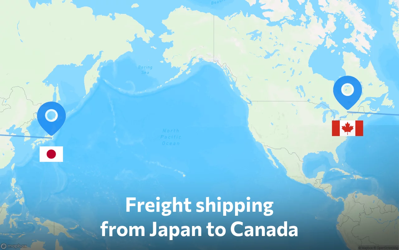 Shipping route from Japan to Canada