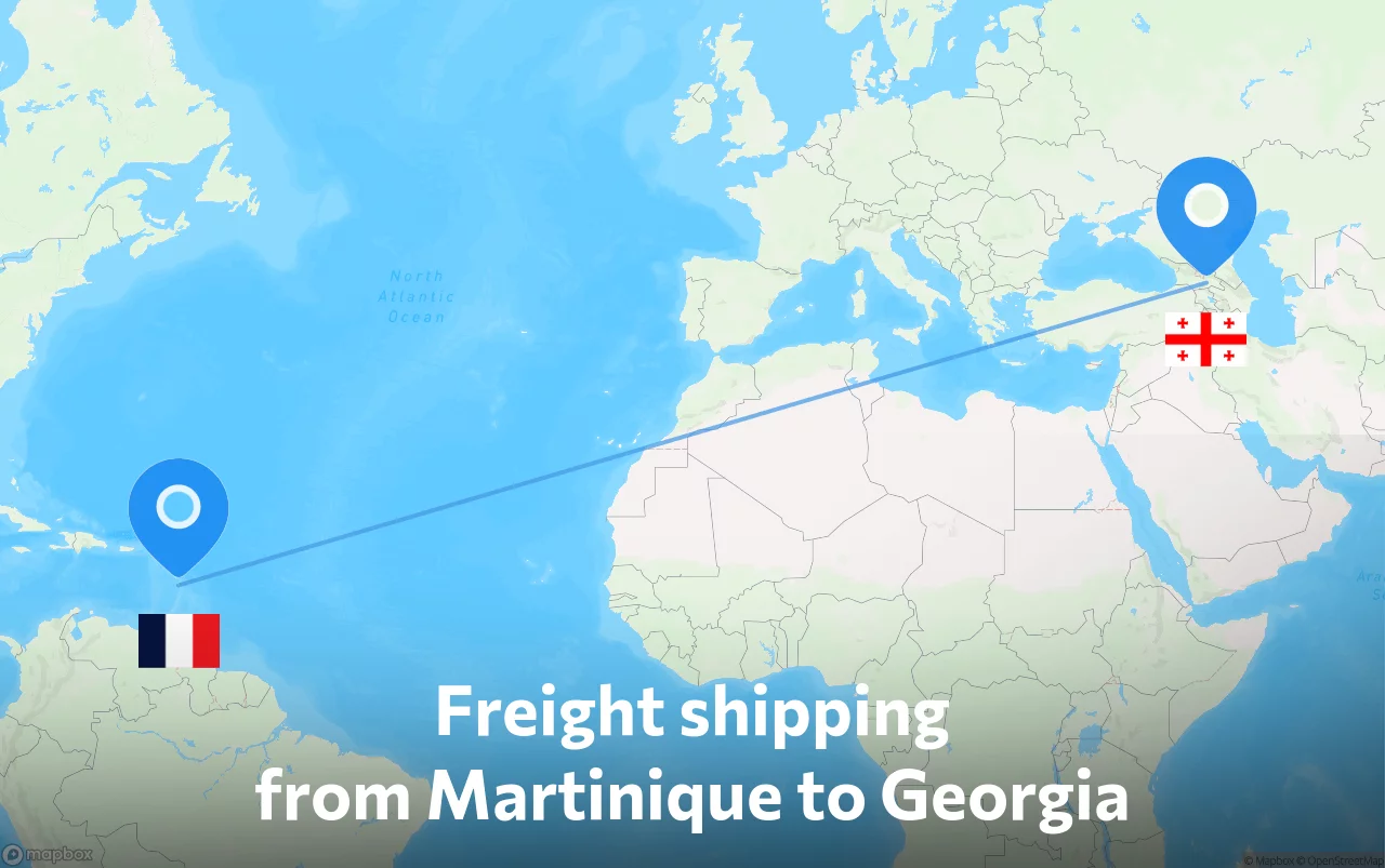 Shipping route from Martinique to Georgia