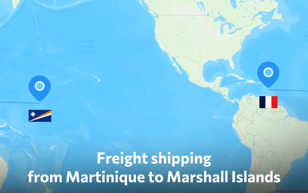 Shipping route from Martinique to Marshall Islands