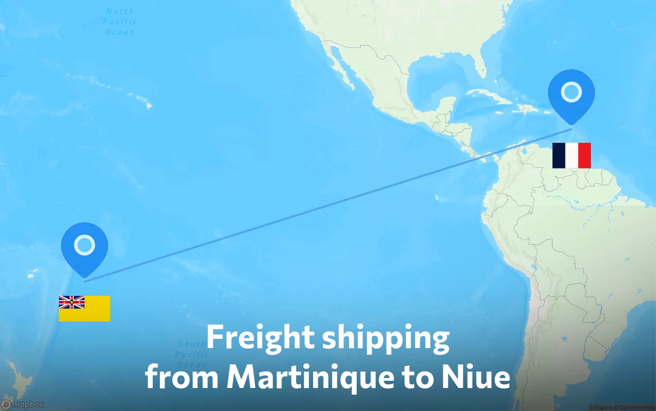 Shipping route from Martinique to Niue