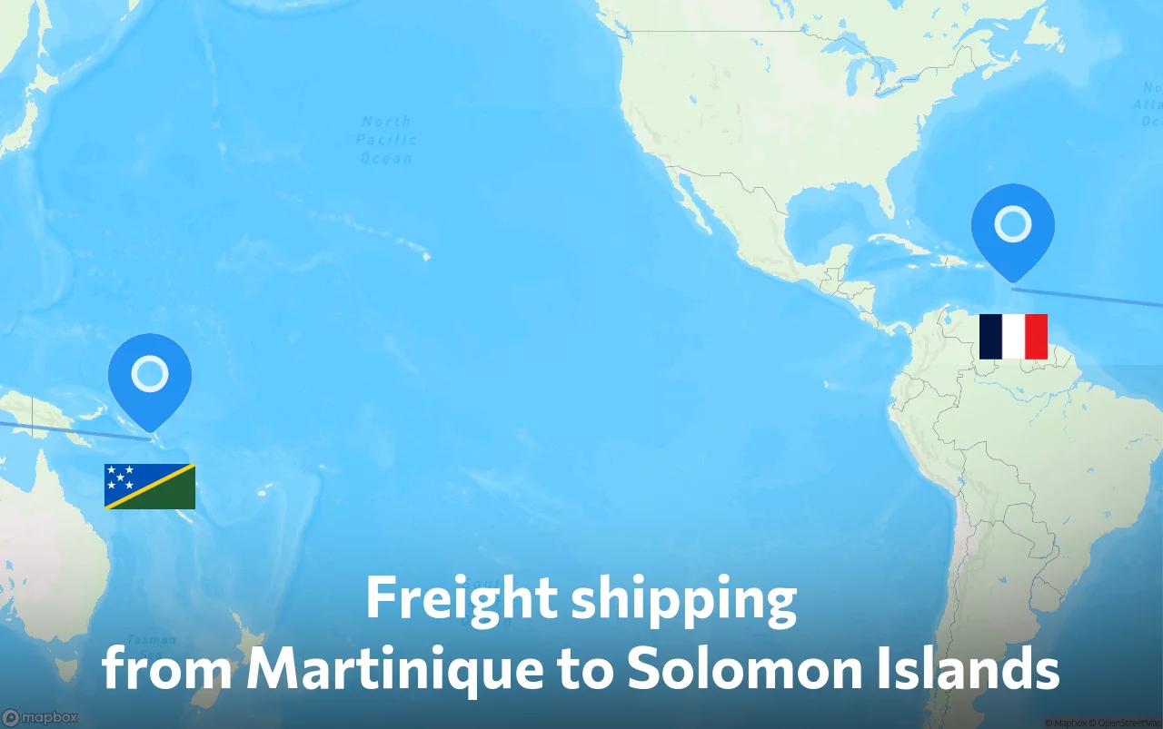 Shipping route from Martinique to Solomon Islands