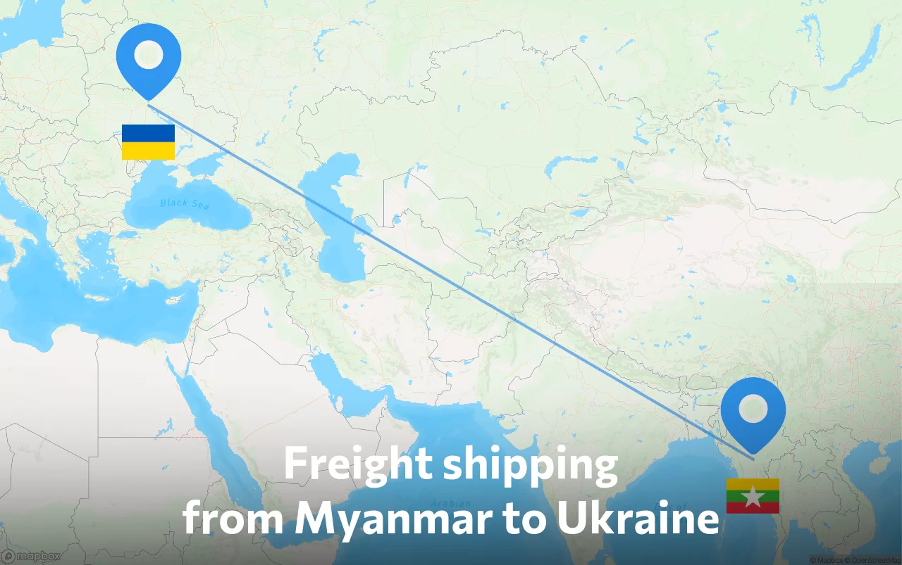 Shipping route from Myanmar to Ukraine