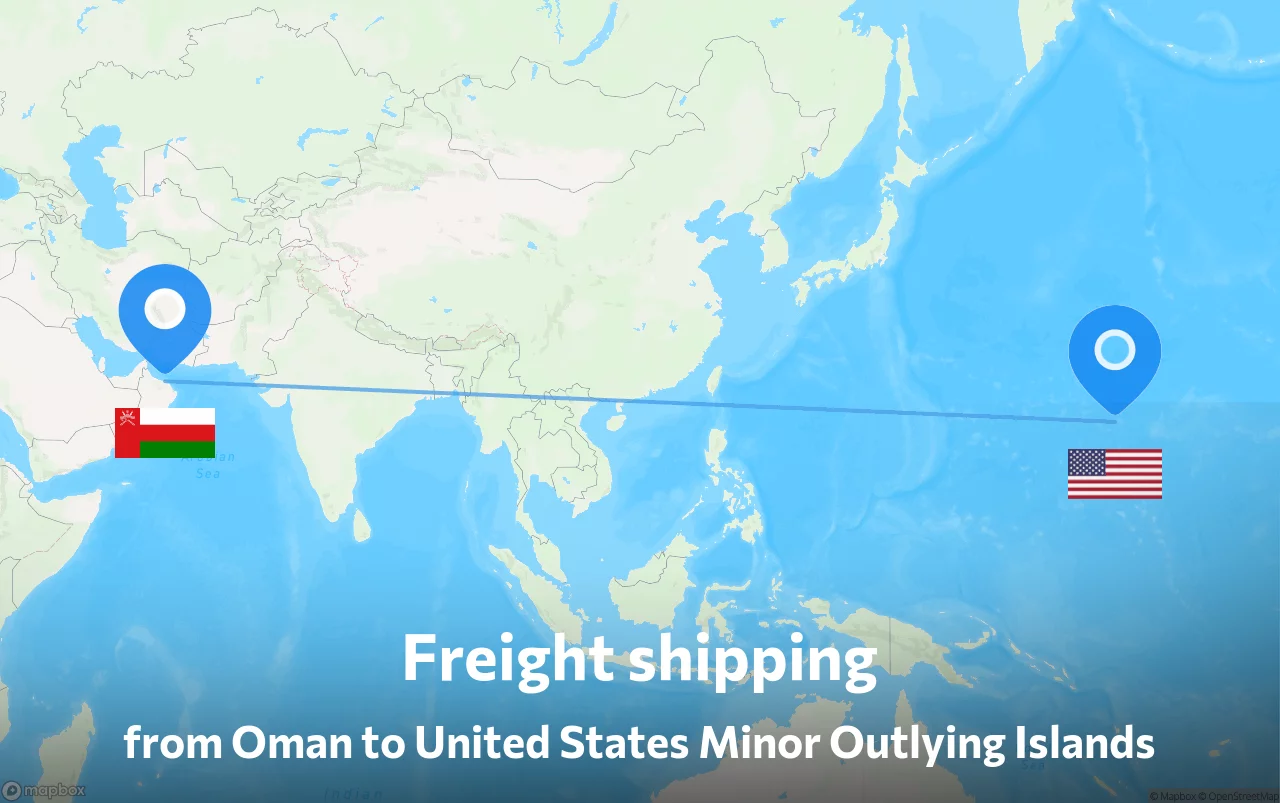 Shipping route from Oman to United States Minor Outlying Islands