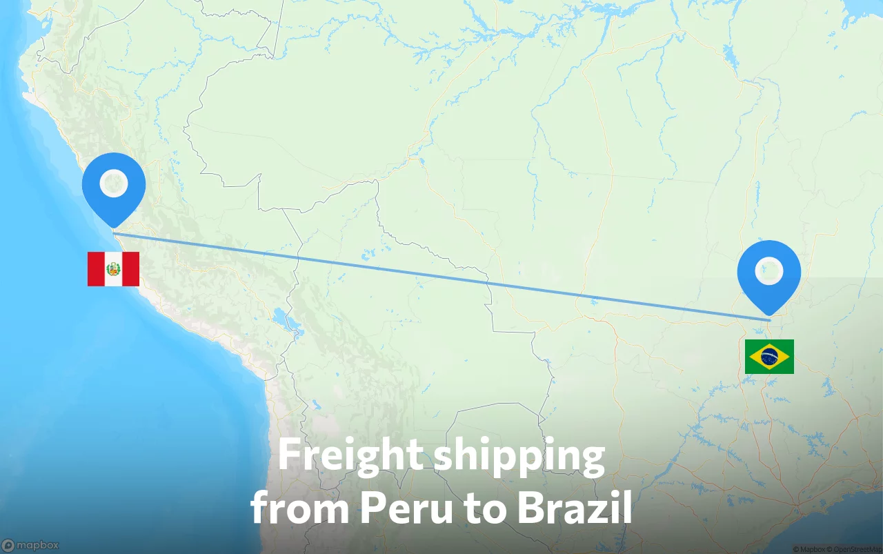 Shipping route from Peru to Brazil