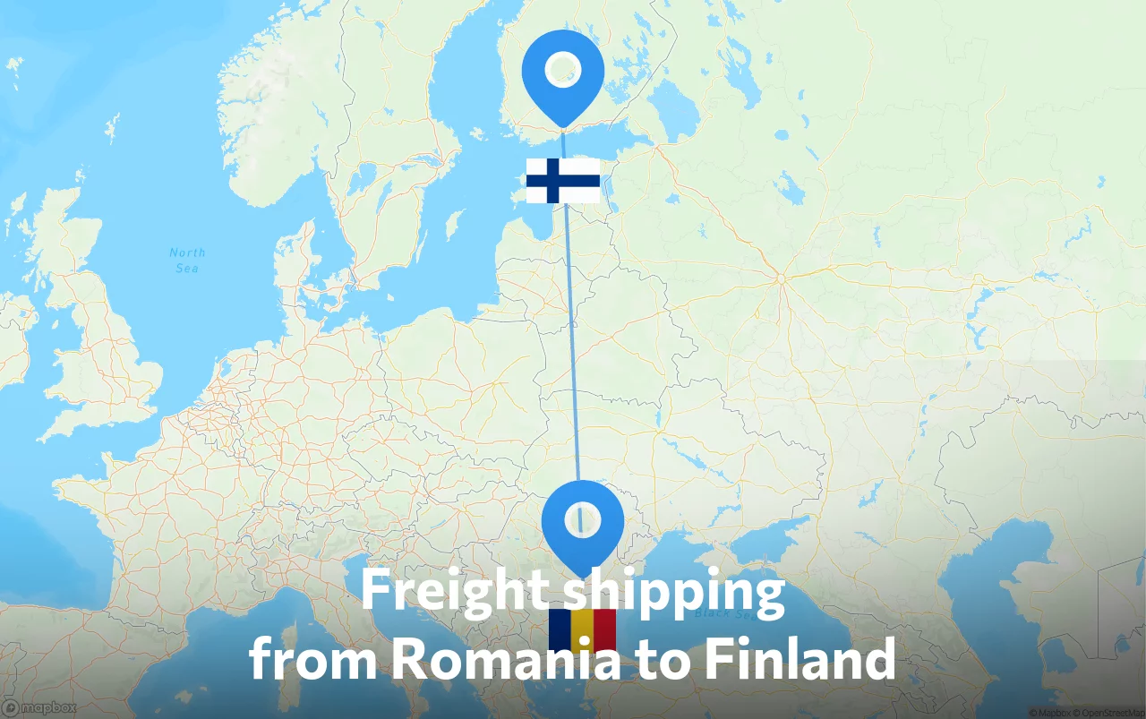 Shipping route from Romania to Finland