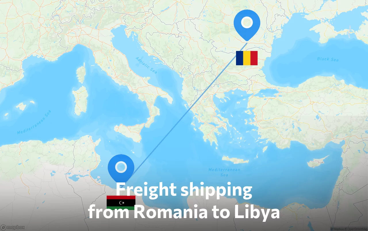 Shipping route from Romania to Libya