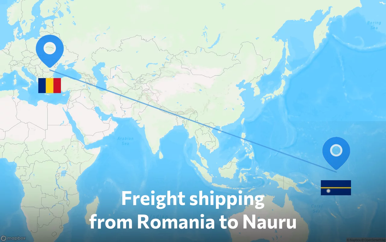 Shipping route from Romania to Nauru