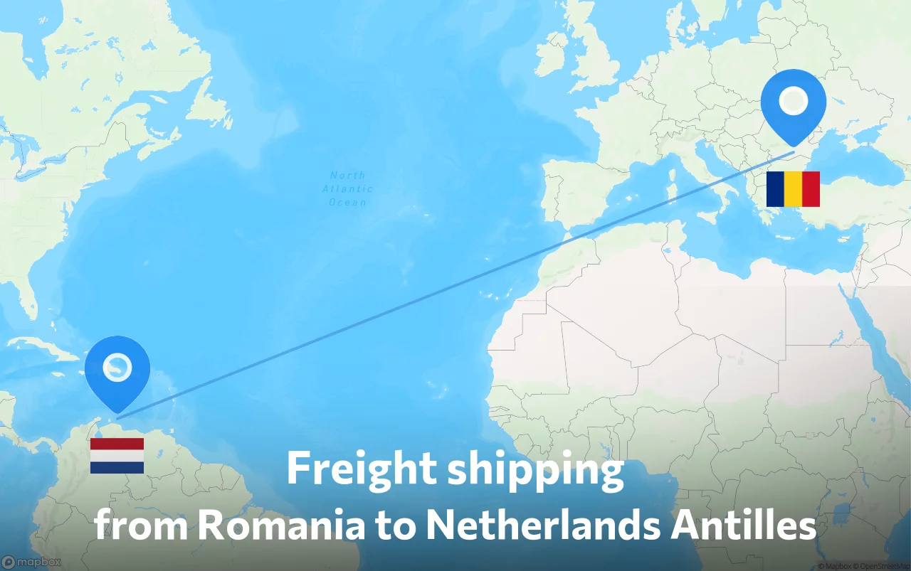 Shipping route from Romania to Netherlands Antilles