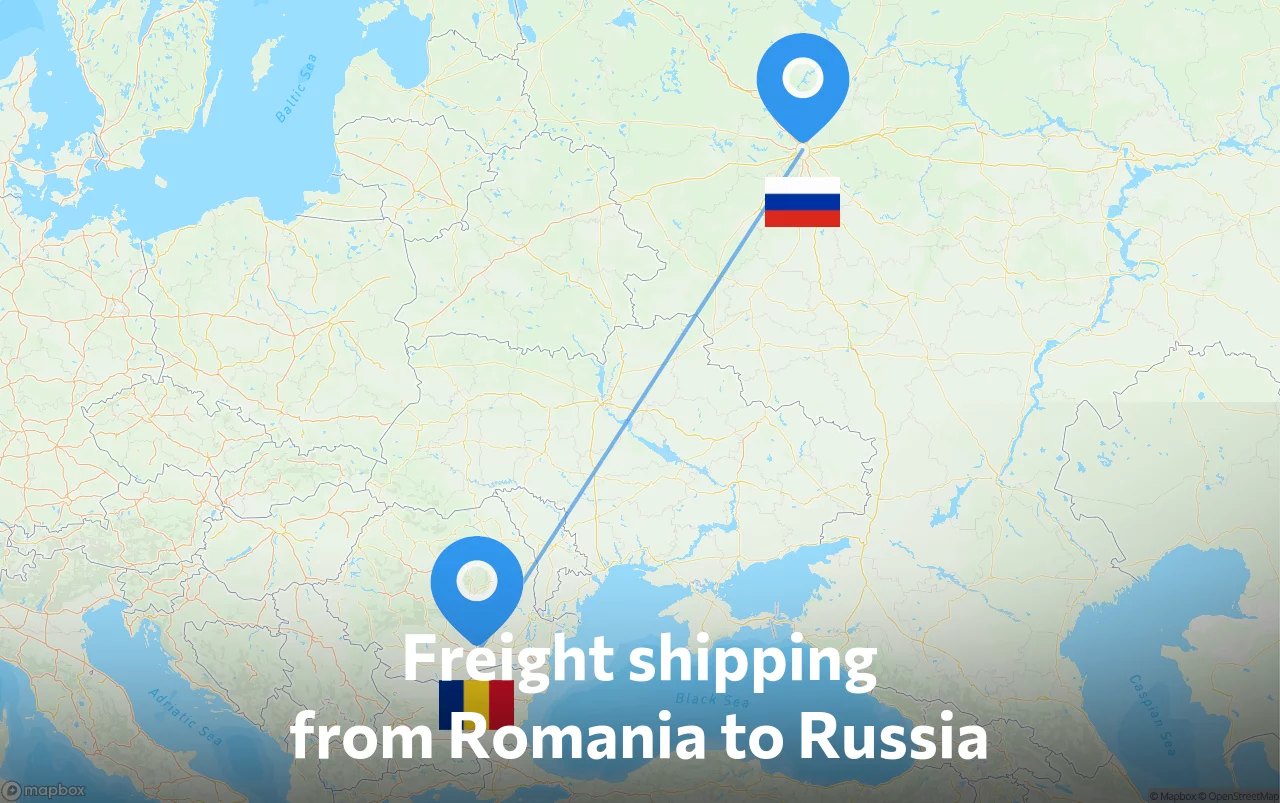 Shipping route from Romania to Russia